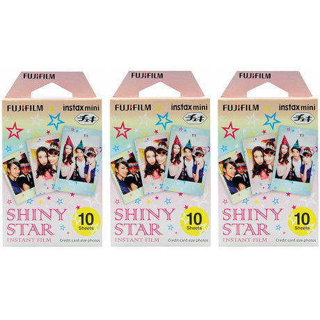 Fujifilm Instax Mini Instant Film 30 Shots (10x3 Pack, Shiny Star)
