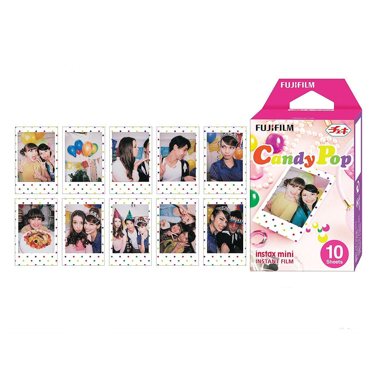Fujifilm Instax Mini Instant Film 10x4 Candy Pop Film For Fuji 7s, 8, 9, 25, 50s, 90, 300, Instant Camera, Share SP1 Printer