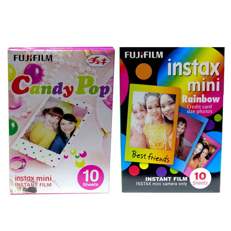 Fujifilm Instax Mini Instant Film Rainbow & Candy Pop Film 10 Sheets X 2 pack 20 photos