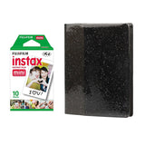 Fujifilm Instax Mini Single Pack 10 Sheets Instant Film with 64-Sheets Album For Mini Film 3 inch Charcoal gray