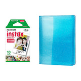 Fujifilm Instax Mini Single Pack 10 Sheets Instant Film with 64-Sheets Album For Mini Film 3 inch sky blue