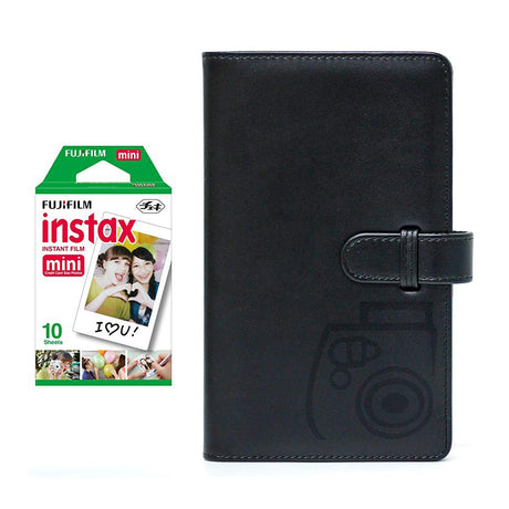 Fujifilm Instax Mini Single Pack 10 Sheets Instant Film with 96-sheet Album for mini film Charcoal gray