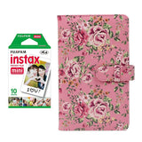 Fujifilm Instax Mini Single Pack 10 Sheets Instant Film with 96-sheet Album for mini film Pink rose