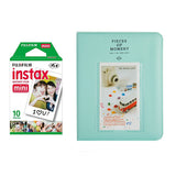 Fujifilm Instax Mini Single Pack 10 Sheets Instant Film with Instax Time Photo Album 64 Sheets Ice blue