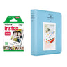 Fujifilm Instax Mini Single Pack 10 Sheets Instant Film with Instax Time Photo Album 64 Sheets sky blue