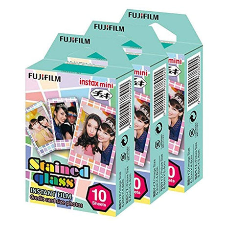 Fujifilm Instax Mini Stained Glass 30 Film for Fuji 7s, 8, 9, 11,25, 40, 50s,70, 90, Liplay, Mini Evo Instant camera