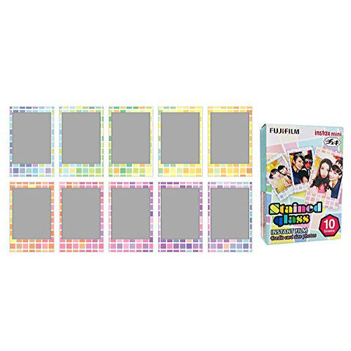 Fujifilm Instax Mini Stained Glass 30 Film for Fuji 7s, 8, 9, 11,25, 40, 50s,70, 90, Liplay, Mini Evo Instant camera