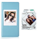 Fujifilm Instax square 10X1 white marble Instant Film With 64 sheet Album for square film Blue