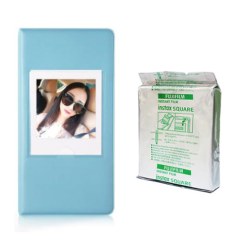 Fujifilm Instax square 10X1 white marble Instant Film With 64 sheet Album for square film