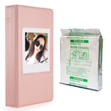 Fujifilm Instax square 10X1 white marble Instant Film With 64 sheet Album for square film Pink