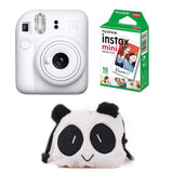 Fujifilm INSTAX Mini 12 Instant Camera with 10 Shot and Panda pouch Clay White