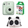 Fujifilm INSTAX Mini 12 Instant Camera with 10 Shot and Panda pouch Mint Green