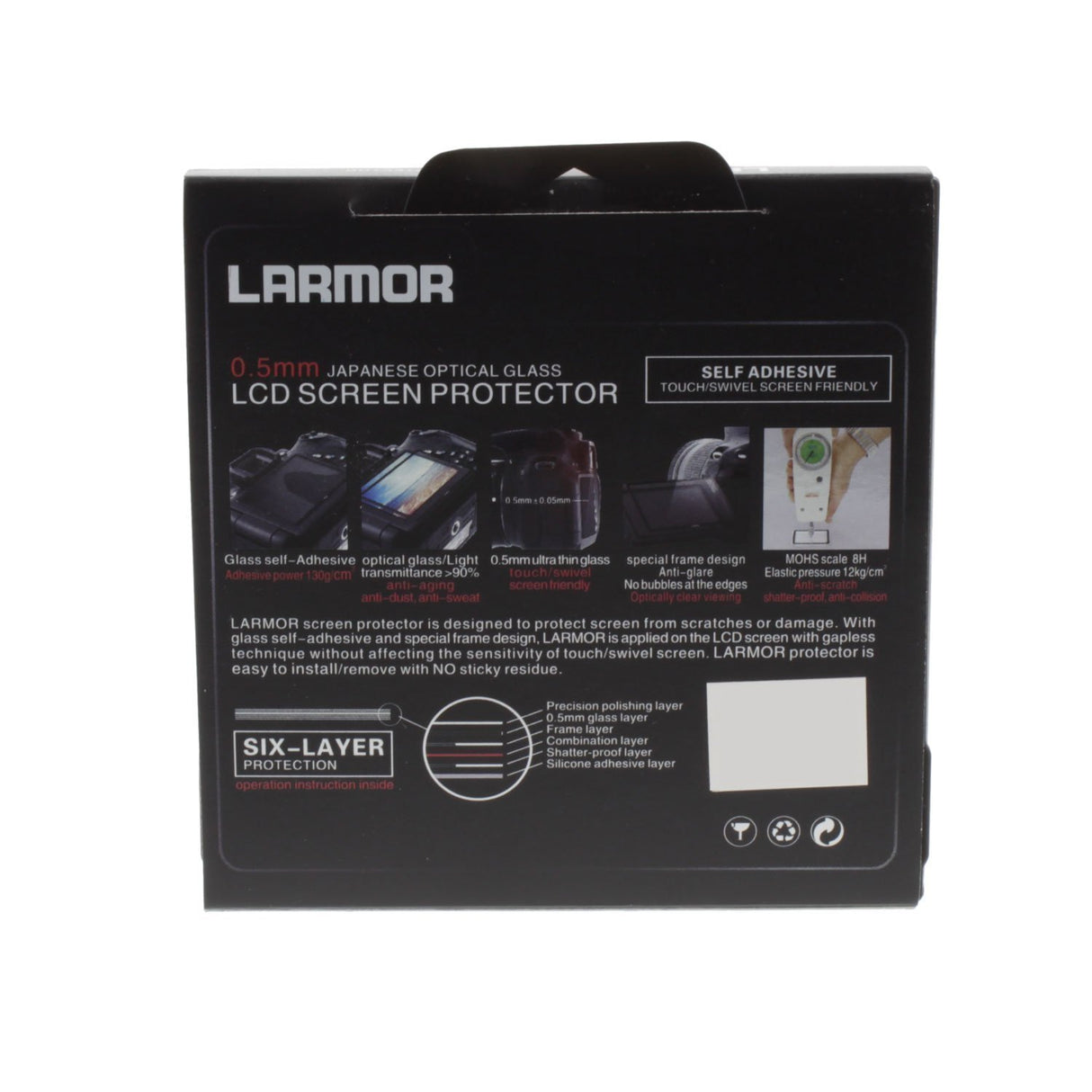 LARMOR by GGs 4 Generation Selfadhesive Glass LCD Screen Protector for Nikon D7100 Camera