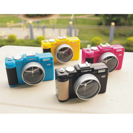 Novelty Canon Shaped Camera Travel Alarm Clock YELLOW