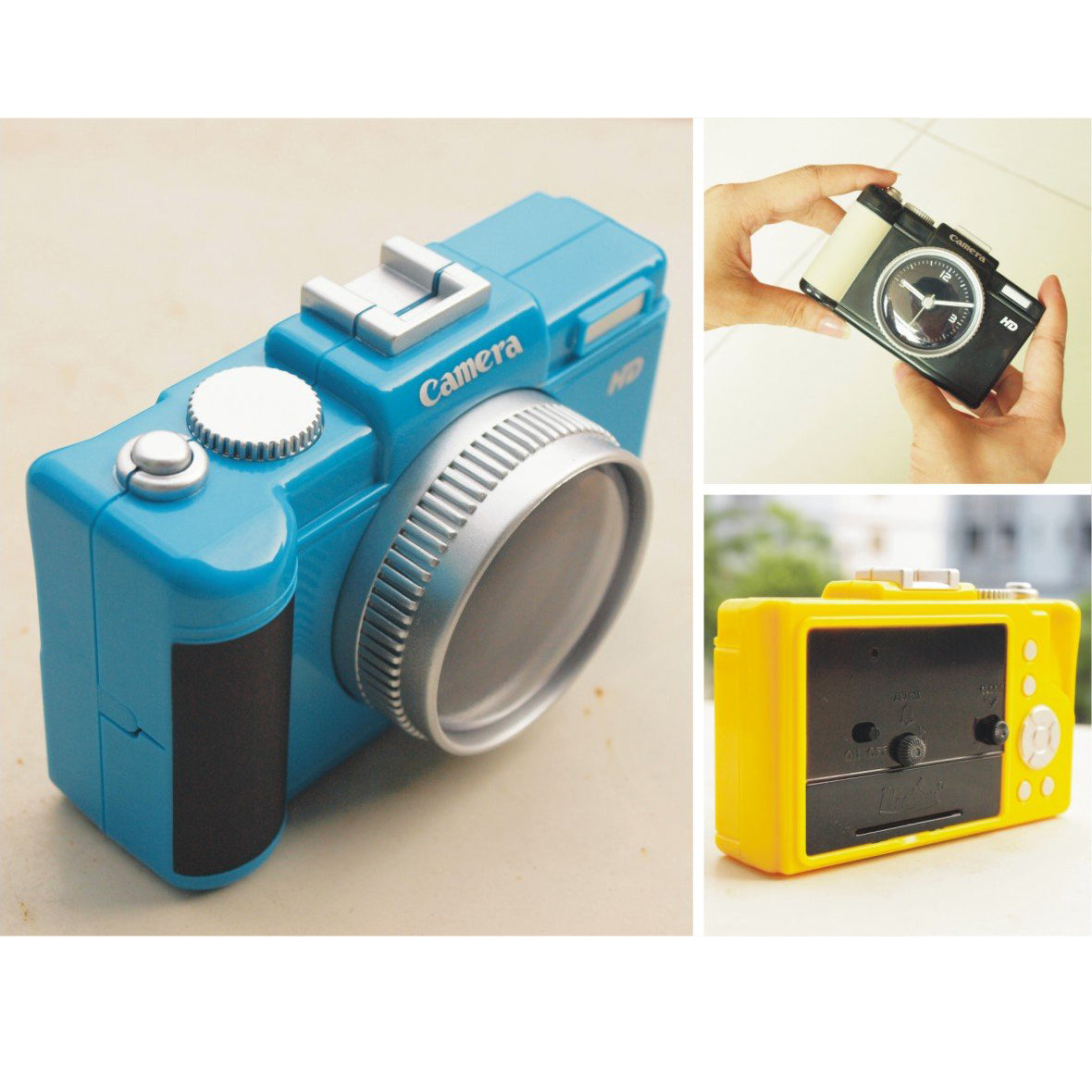 Photo Vatika Novelty Canon Shaped Camera Travel Alarm Clock Blue