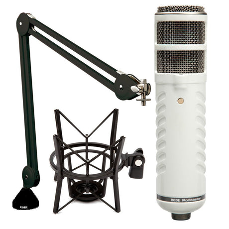 Rode Podcaster Booming Kit: Podcaster, PSA1 Arm, and PSM1 shock mount