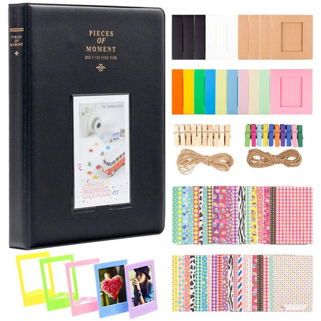 ZENKO 2x3 Inch Photo Paper Film Album Set for Instax Mini Camera, Polaroid Snap, Z2300, SocialMatic Instant Cameras & Zip Instant Printer (128 Pockets) Black