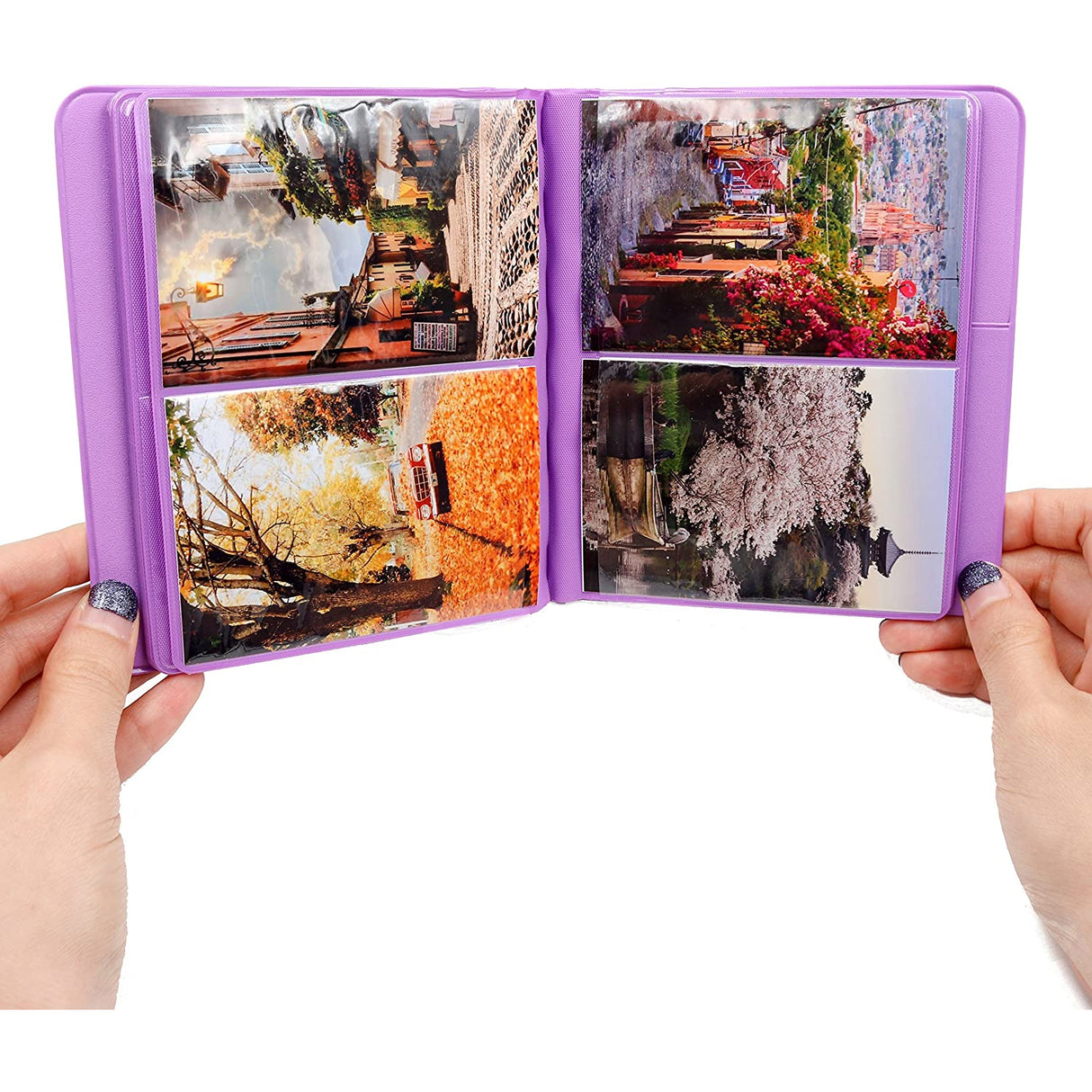 CAIUL 64 Pockets Mini Photo Album (Violet Purple)