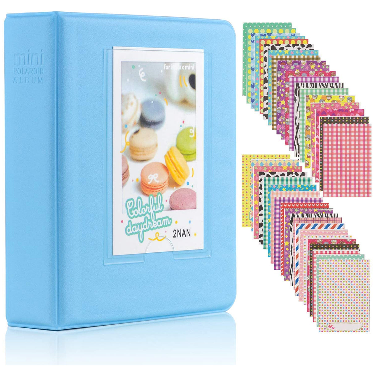 ZENKO 64 Pockets Mini Photo Album for Fujifilm Instax Mini 11 7s 8 8+ 9 25 26 50s 70 90 Instant Camera & Name Card (64 Pockets) Blue