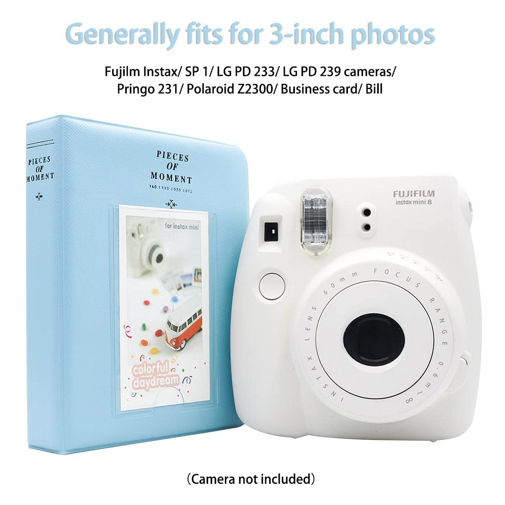 Zenko Compatible 64 sheet Album for Fujifilm Instax Mini Film (3 inch) (Pastel Blue)