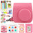 ZENKO Instant Camera Case for Mini 9 Instant camera with Color Filters, Photo Album, Stickers, Selfie Lens + More Flamingo Pink