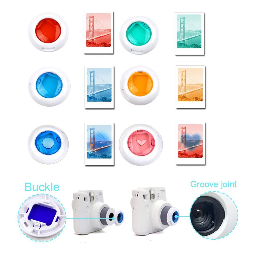 ZENKO for Instax Mini 9 8 Camera Accessories kit Bundle, Includes; Instax Instant Camera Case + Album + Frames & Stickers + Lens Filters + More