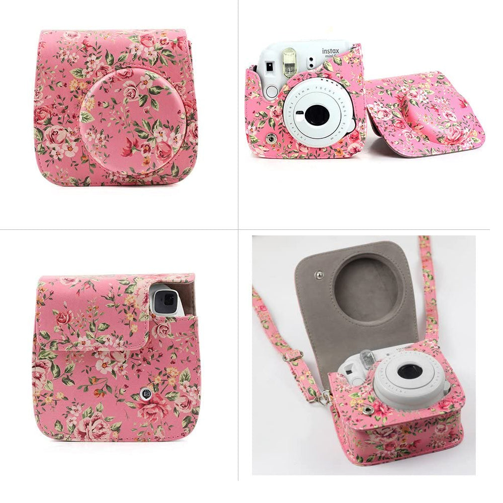 ZENKO MINI 8/8+/9 INSTAX CAMERA POUCH BAG (Pink roses)