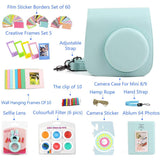 ZENKO Instant Camera Case for Mini 9 Instant camera with Color Filters, Photo Album, Stickers, Selfie Lens + More Ice Blue