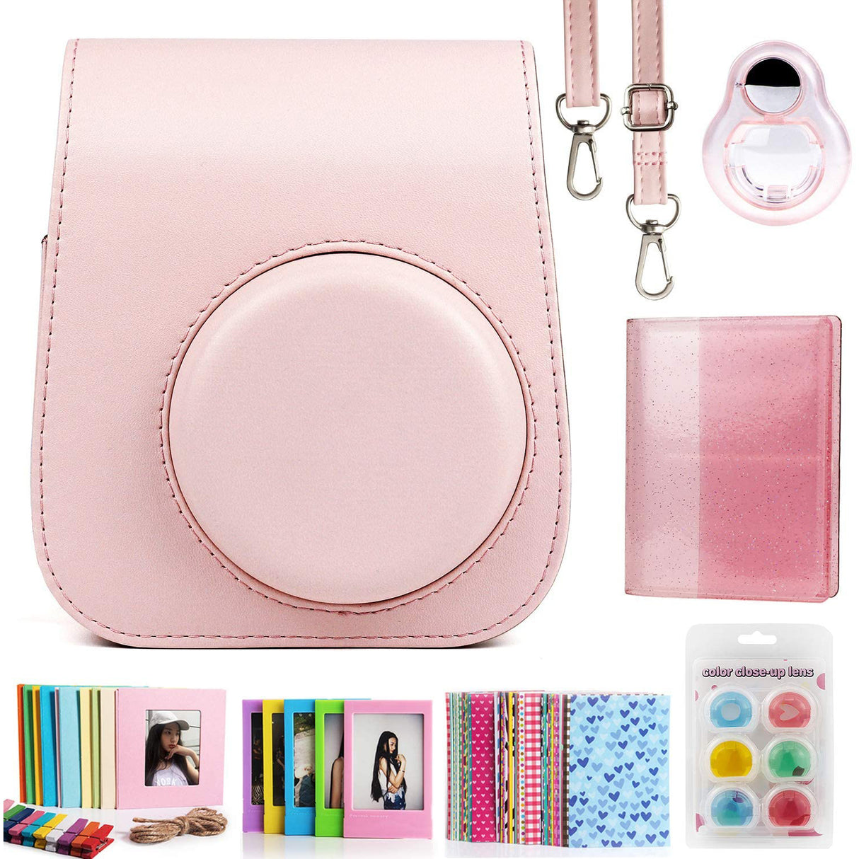 ZENKO Compatible Mini 11 Camera Case Bundle with Album, Filters Other Accessories (7 Items) Pink