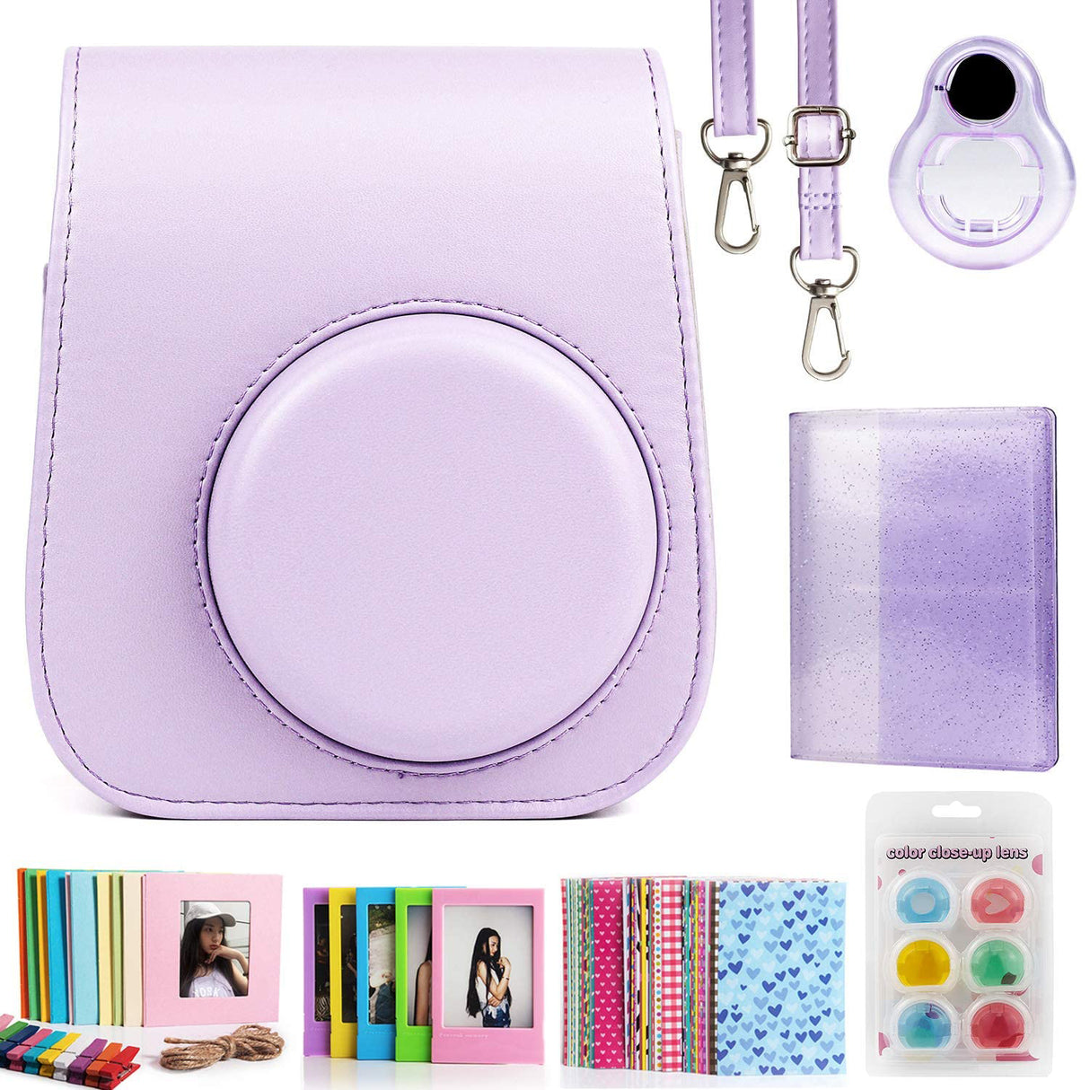 ZENKO Compatible Mini 11 Camera Case Bundle with Album, Filters Other Accessories (7 Items) Purple