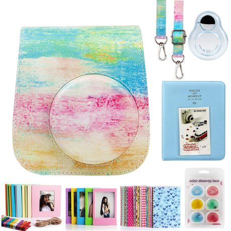 ZENKO Compatible Mini 11 Camera Case Bundle with Album, Filters Other Accessories (7 Items) Rainbow Mist