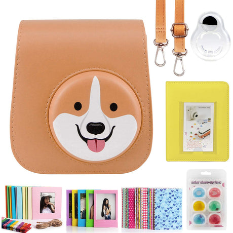 ZENKO Compatible Mini 11 Camera Case Bundle with Album, Filters Other Accessories (7 Items) Brown Corgi