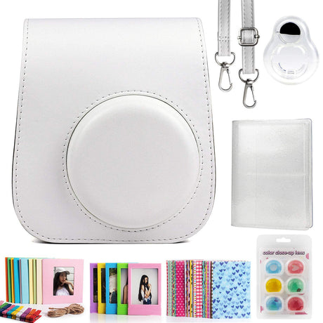 ZENKO Compatible Mini 11 Camera Case Bundle with Album, Filters Other Accessories (7 Items) White