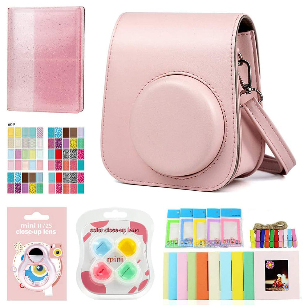 ZENKO Premium Leather Cover Protective Case Camera Bag with Removable Strap Compatible for Instax Mini 11 Instant Camera