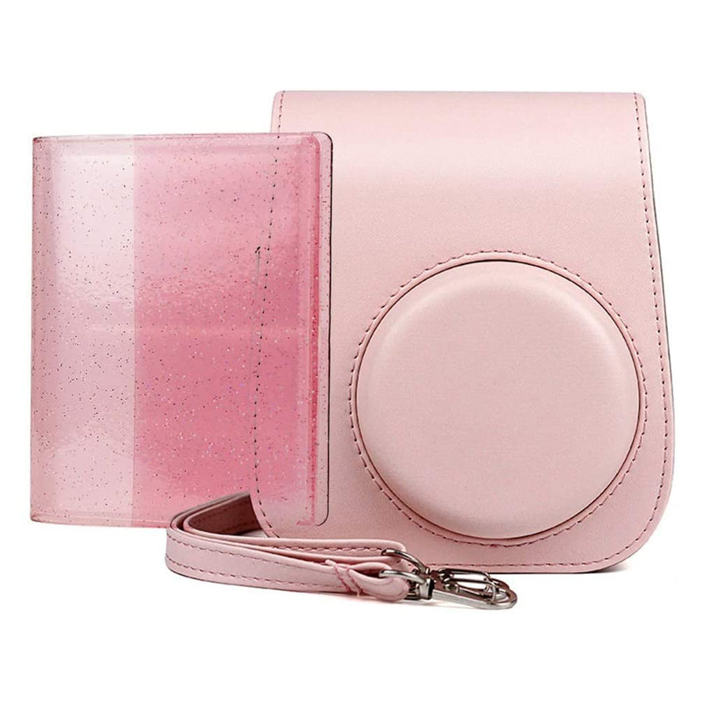ZENKO Premium Leather Cover Protective Case Camera Bag with Removable Strap, Photo Album Compatible for Instax Mini 11 Instant Camera