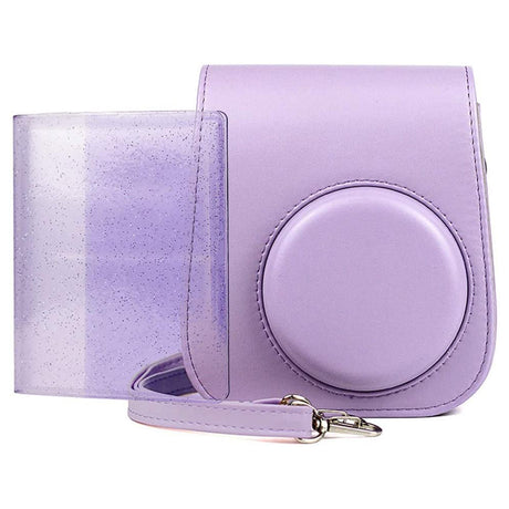 ZENKO Premium Leather Cover Protective Case Camera Bag with Removable Strap, Photo Album Compatible for Instax Mini 11 Instant Camera Purple