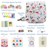 ZENKO for Instax Mini 9 8 Camera Accessories kit Bundle, Includes; Instax Instant Camera Case + Album + Frames & Stickers + Lens Filters + More Flamingo Cactus