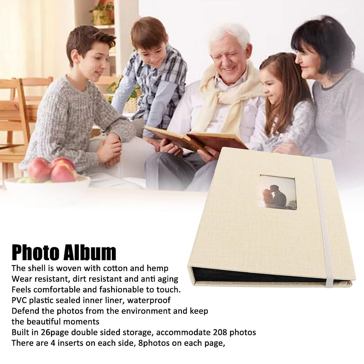 ZIKKON Compatible 208 sheet Album for Fujifilm Instax Mini Film (3 inch) Khaki