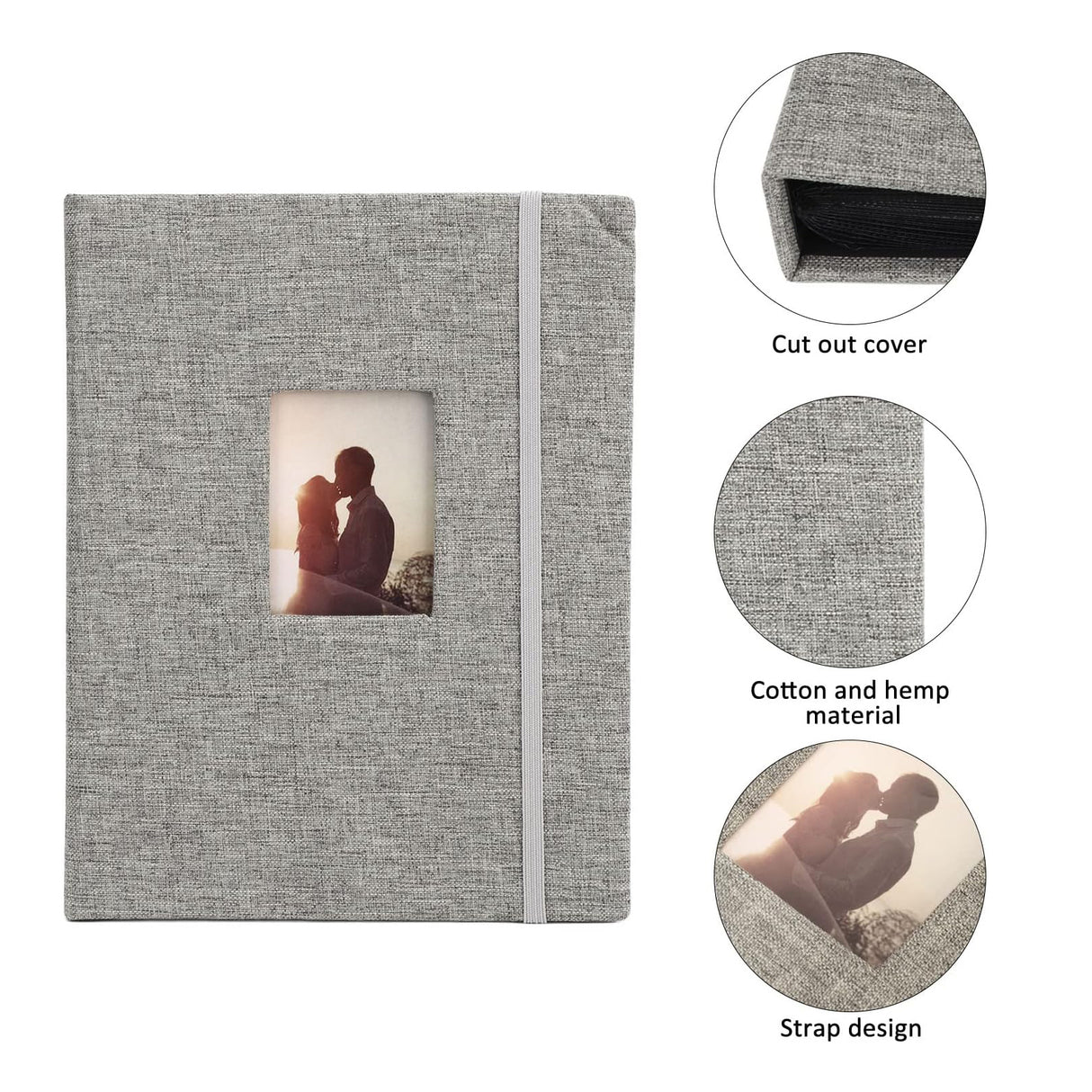 ZIKKON Compatible 208 sheet Album for Fujifilm Instax Mini Film (3 inch) Gray