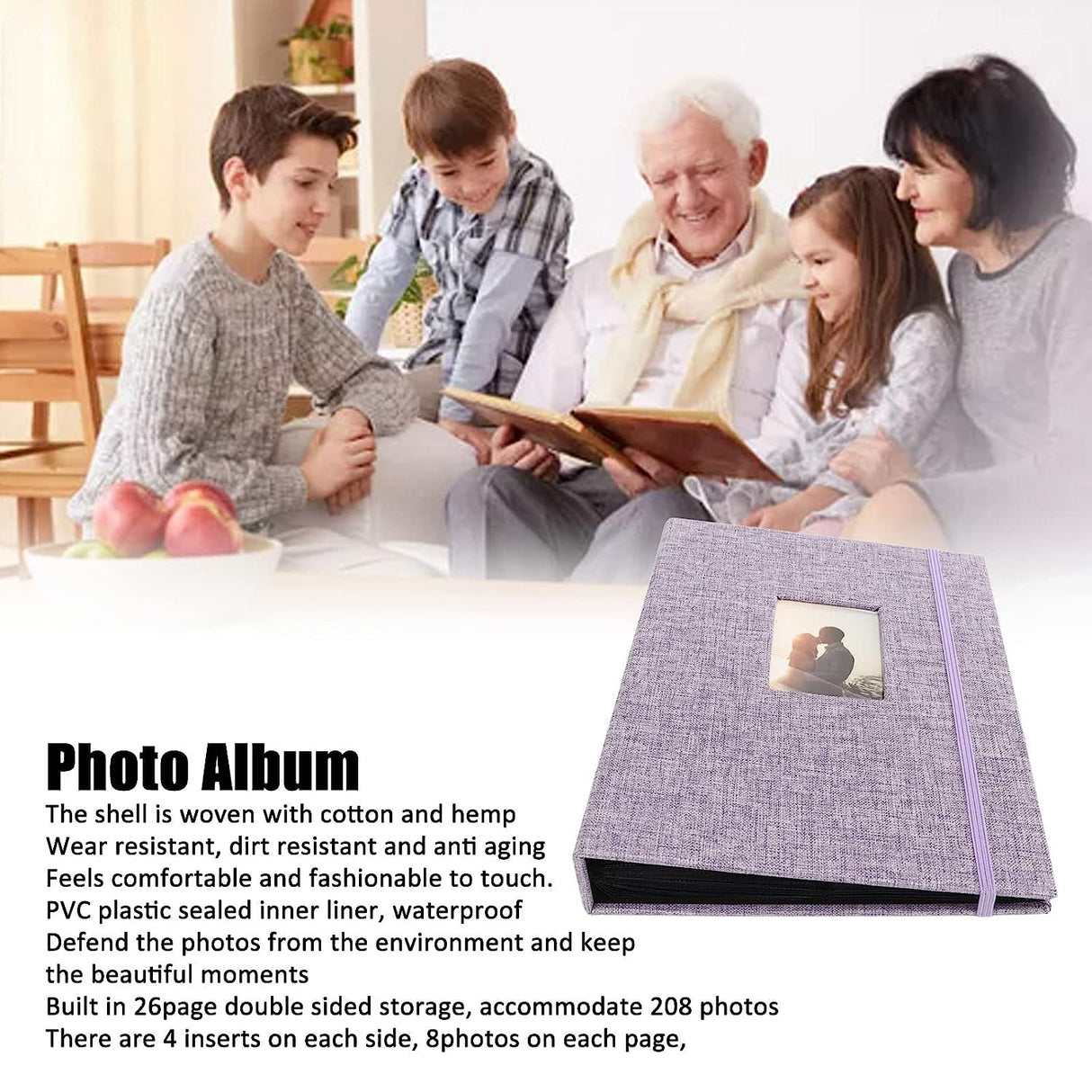 ZIKKON Compatible 208 sheet Album for Fujifilm Instax Mini Film (3 inch) Purple