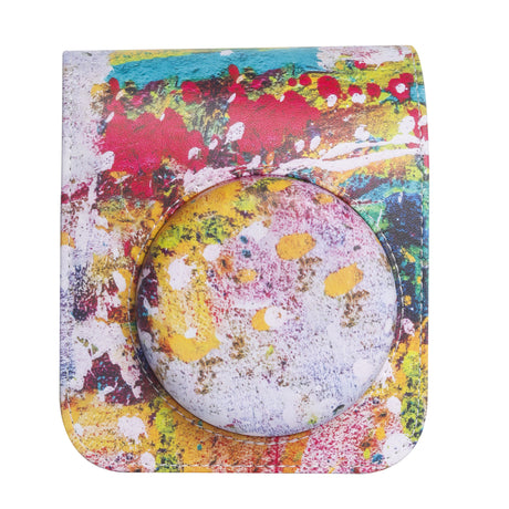 ZIKKON Instax Mini 12 Protective Camera Case PU Leather Carrying Bag_Abstract oil painting