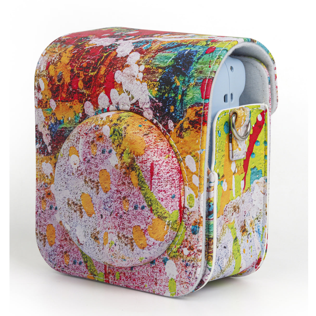 ZIKKON Instax Mini 12 Protective Camera Case PU Leather Carrying Bag_Abstract oil painting