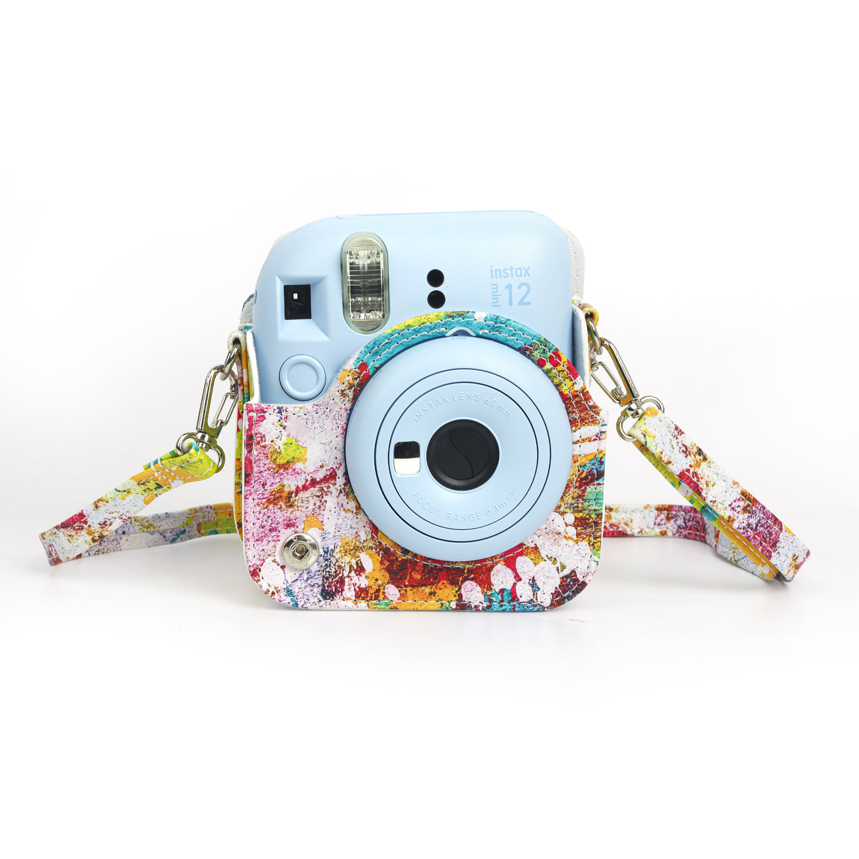 ZIKKON Instax Mini 12 Protective Camera Case PU Leather Carrying Bag_Abstract oil painting
