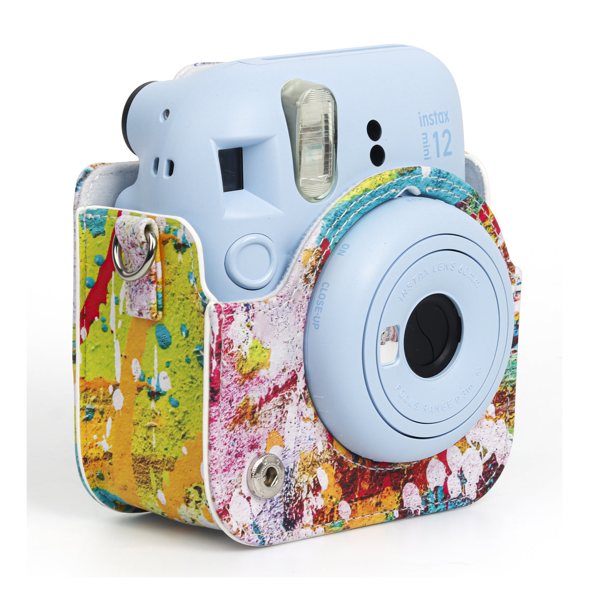 ZIKKON Instax Mini 12 Protective Camera Case PU Leather Carrying Bag_Abstract oil painting