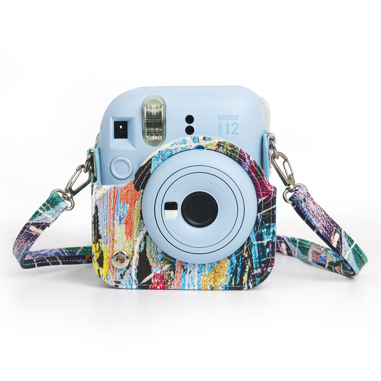 ZIKKON Instax Mini 12 Protective Camera Case PU Leather Carrying Bag_Colorful graffiti
