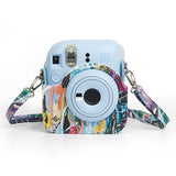 ZIKKON Instax Mini 12 Protective Camera Case PU Leather Carrying Bag_Colorful graffiti