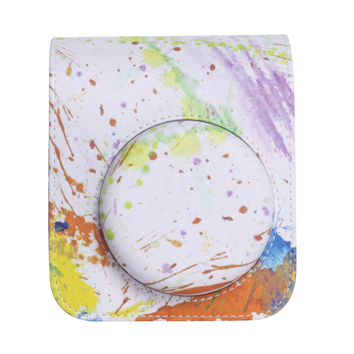 ZIKKON Instax Mini 12 Protective Camera Case PU Leather Carrying Bag_Speckle ink watercolor