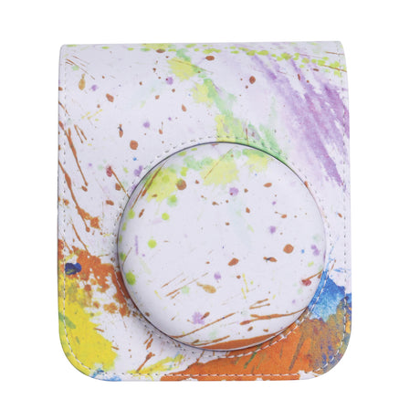 ZIKKON Instax Mini 12 Protective Camera Case PU Leather Carrying Bag_Speckle ink watercolor