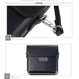 ZIKKON Link Wide Case for Fujifilm Instax Link Wide Smartphone Printer for Polaroid Style Film Instant Camera Photos , Retro Vintage Pu Leather with Adjustable shoulder Strap Carrying Bag Accessories (Charcoal grey)