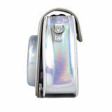 ZIKKON PU Leather Protective Camera Case Pouch for Fuji-Film Instant Insta-x Mini 11, Mini 9, Instant Camera Carrying Bag with Adjustable Shoulder Strap_Holographic Silver